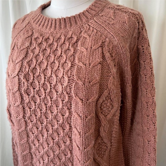 Lucky brand Mixed Cable Crew Pullover Sweater wool blend Large. - Picture 8 of 8